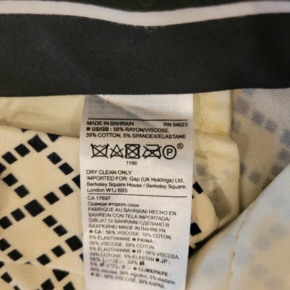 BANANA REPUBLIC | Sloan Pant White Patterned | Sz. 2 - Picture 7 of 9